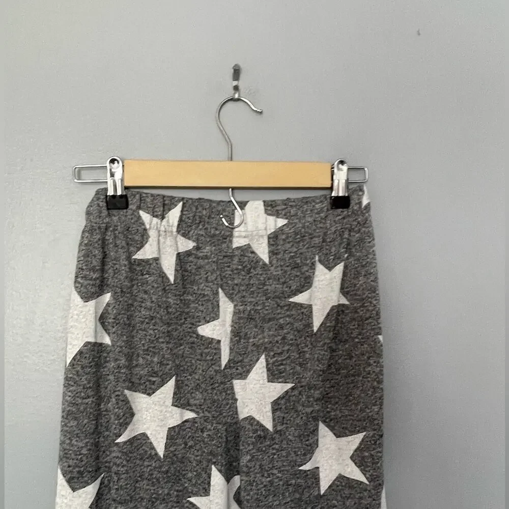 Pretty Little Thing grey white star pj pant joggers M - Picture 5 of 7